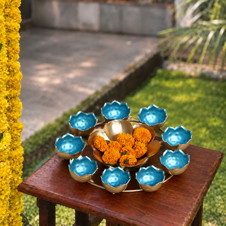 Handmade Green & Gold Taj Urli