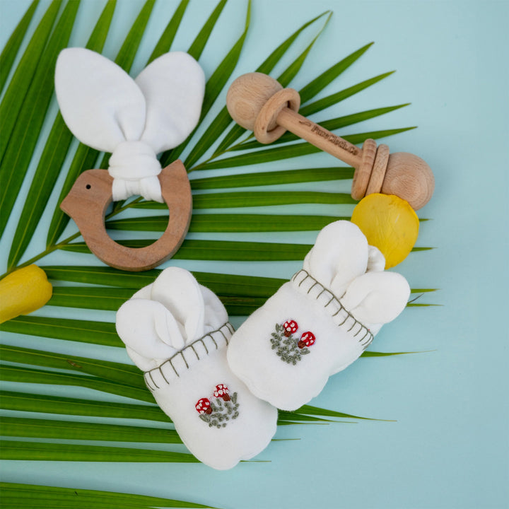 Nestling Newborn Toy Gift Box | Booties, Teether & Rattle