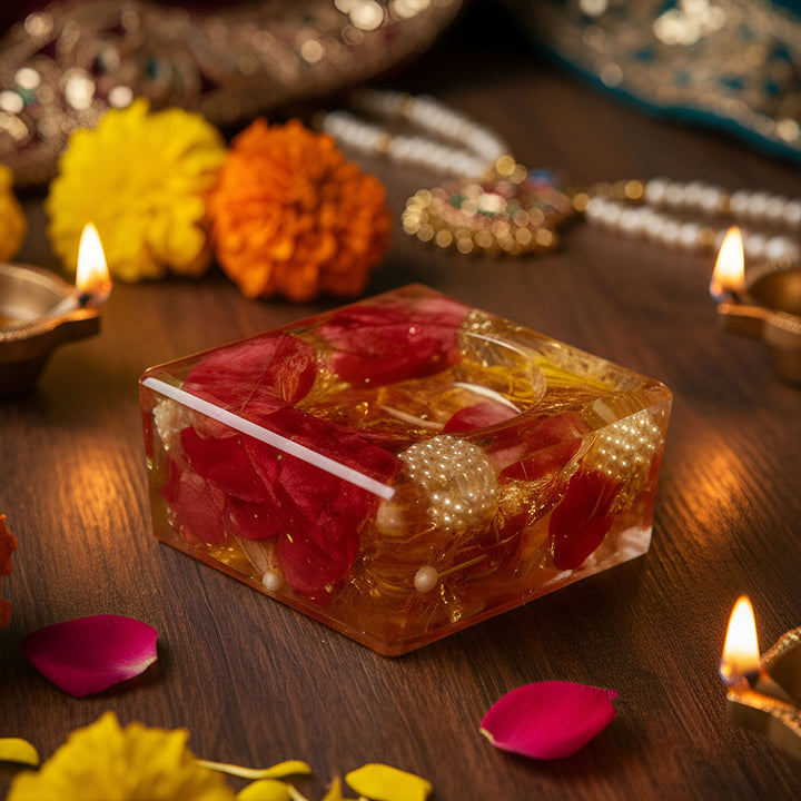 Handmade Decorative Square Resin Tealight Holder