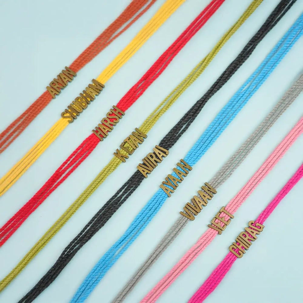 Personalized Handmade Minimalist Name Rakhi With Roli Chawal Copy - Name Personalization Example (2)