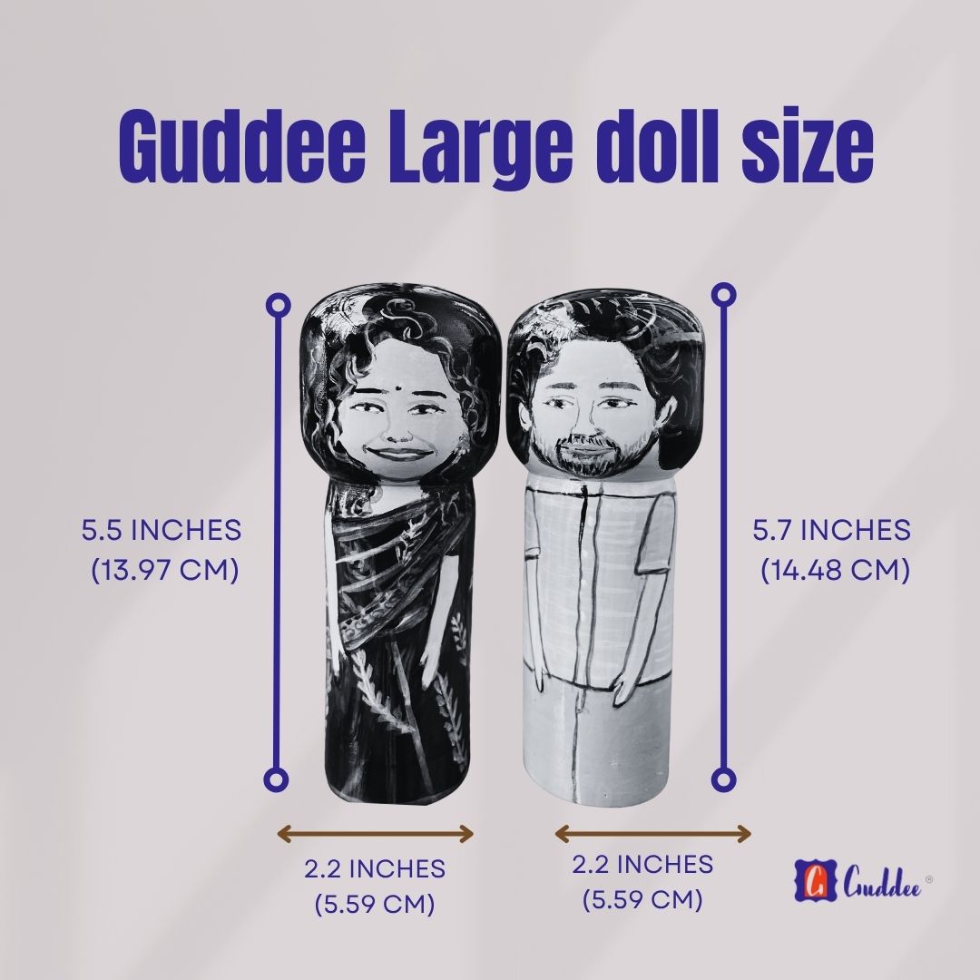 Personalised Hand painted wooden Doll - Female - Large