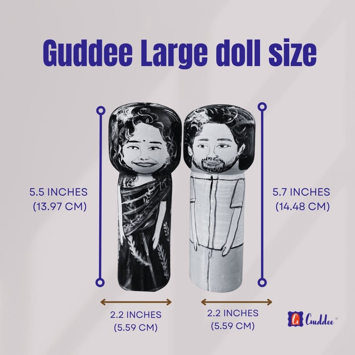 Personalised Hand painted wooden Doll - Female - Large