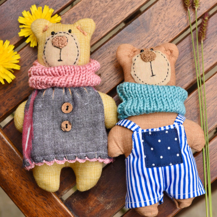 Handcrafted 100% Cotton Fabric Doll For Kids | Set of 2