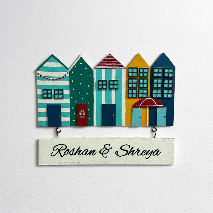 Personalized Miniature House Wooden Name Plate