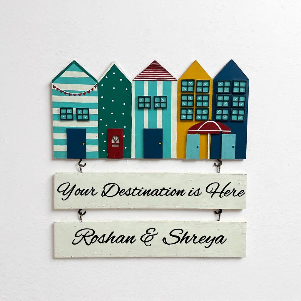 Personalized Miniature House Wooden Name Plate