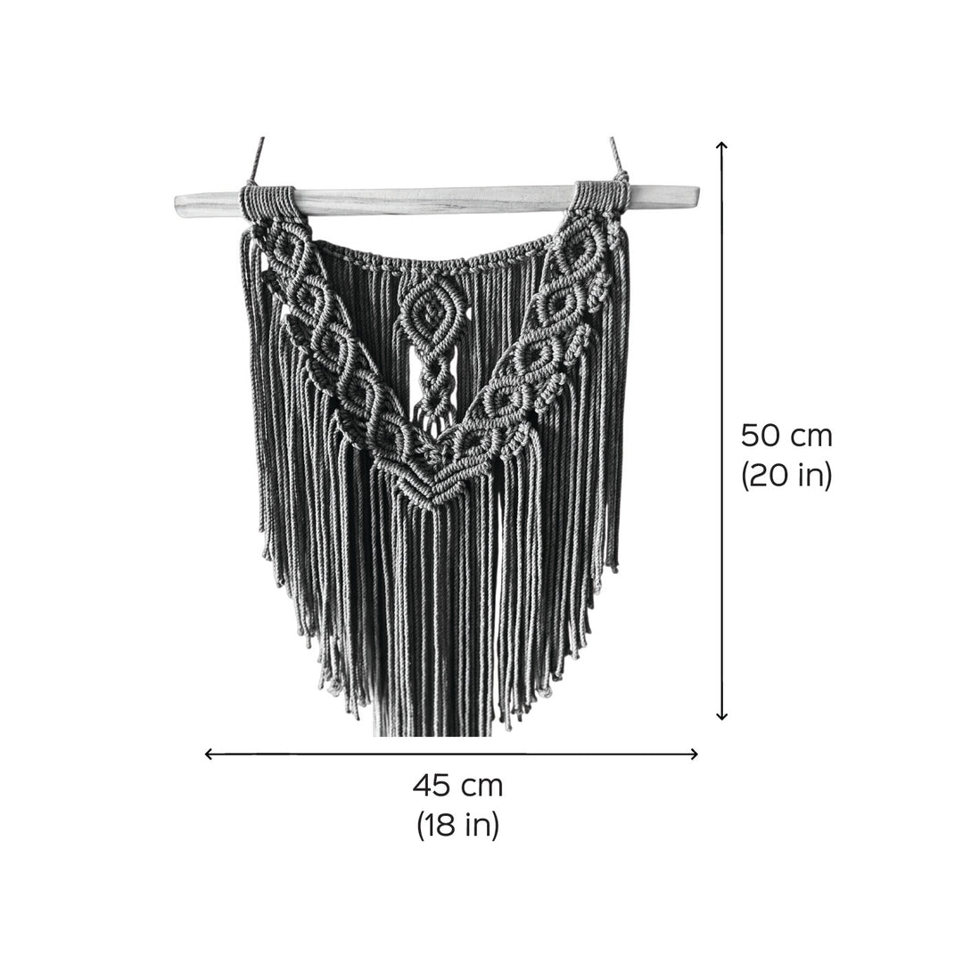 Handmade Grey Macrame Wall Hanging