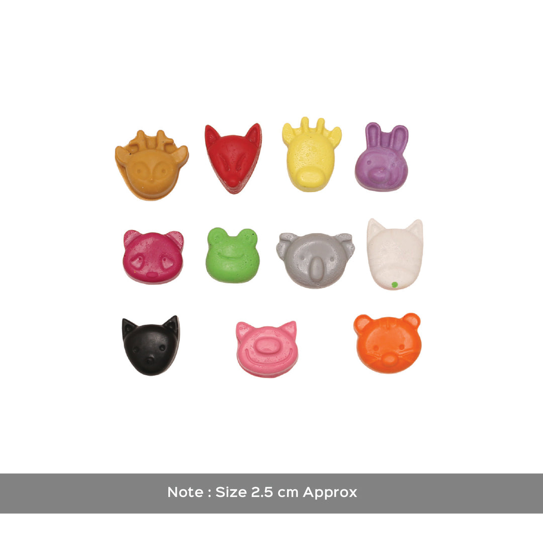 Handmade Non-Toxic Assorted Mini Animal Heads Crayons | Set Of 8
