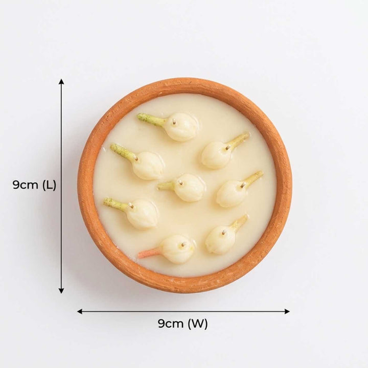 8 Pc | Handmade Jasmine Terracotta Urli Soy Wax Candle