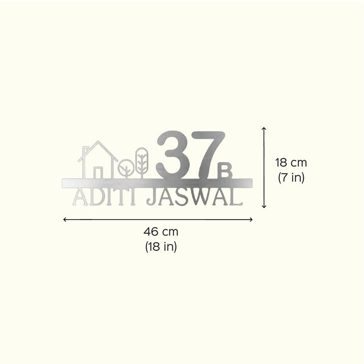 18 Inch | Personalized Minimalist Laser Cut Metal House Name Plate