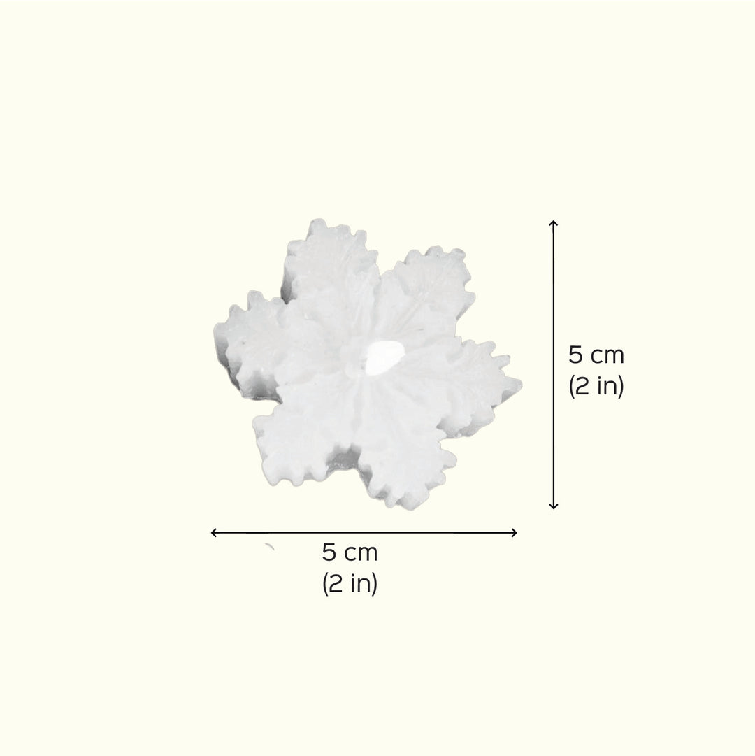 Handmade Snowflake Wax Candles For Christmas Decoration | Set Of 4