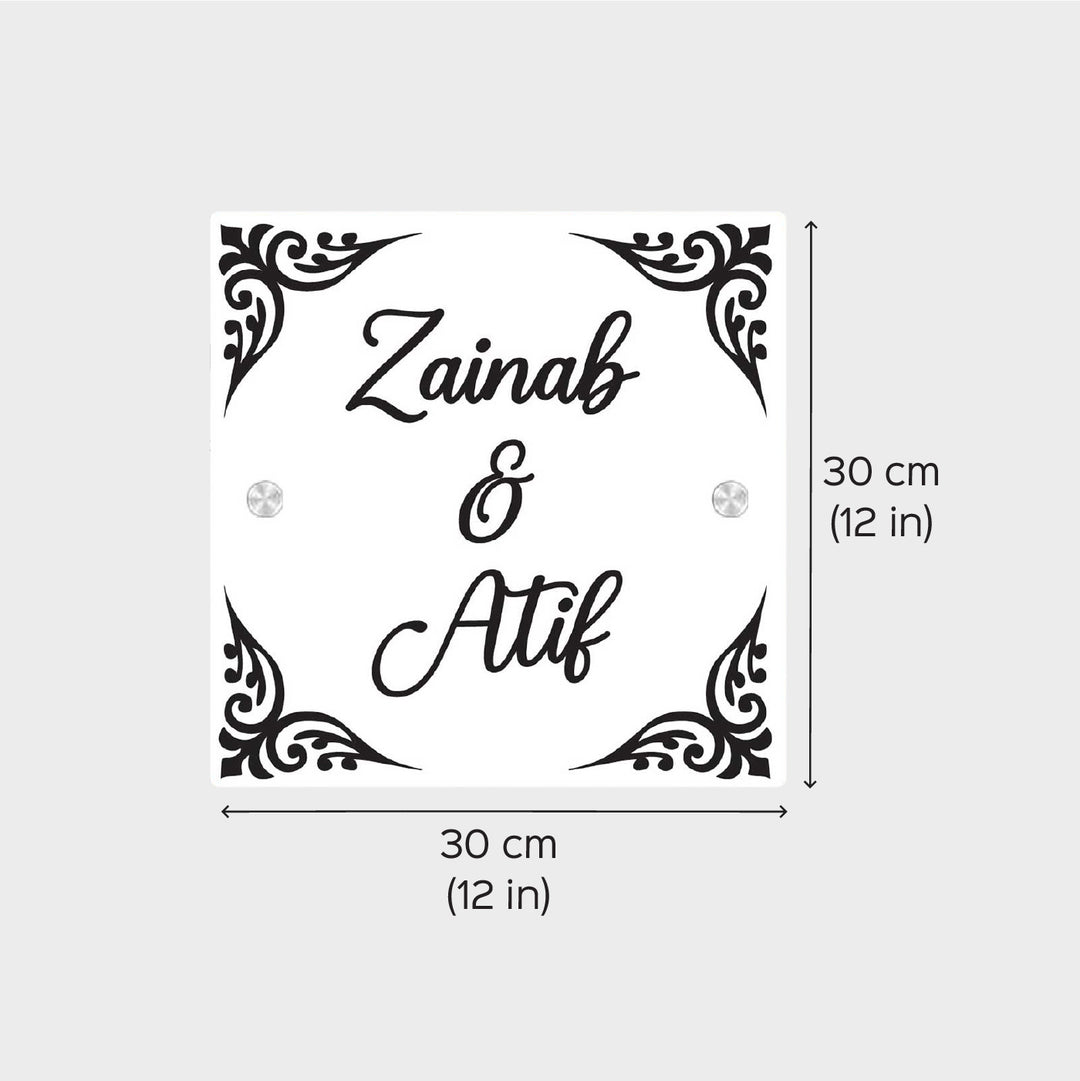 Personalized Square Shaped Acrylic Name Plate