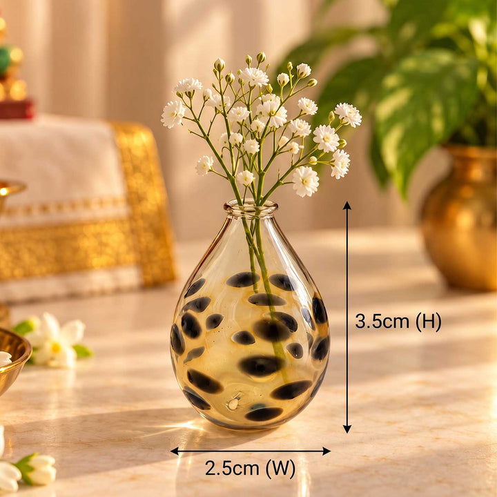 Handmade Leopard Spot Small Glass Art Vase For Home Decor