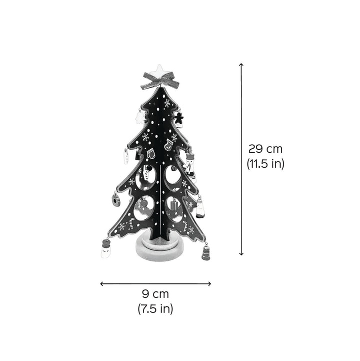 3D Winter Wonderland Xmas Tree With 20 Ornaments Wooden DIY Decor
