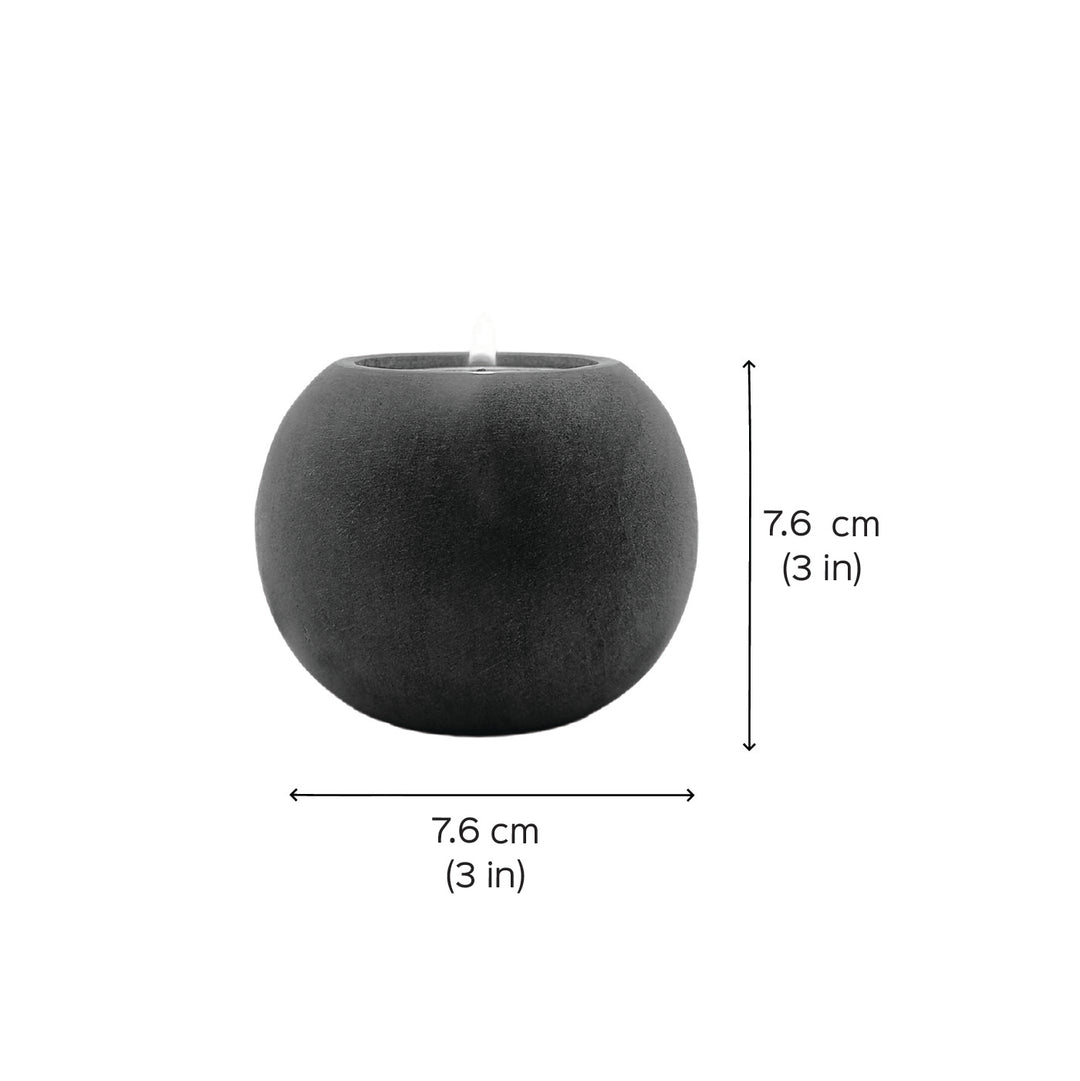 Handmade Black Deema Sleek Serving Plate Candle Holder | Set of 2