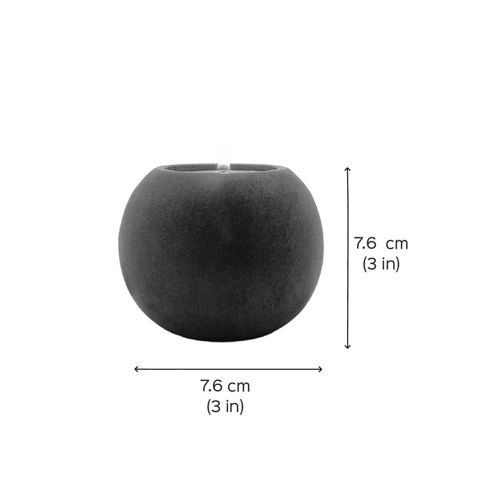 Handmade Black Deema Sleek Serving Plate Candle Holder | Set of 2