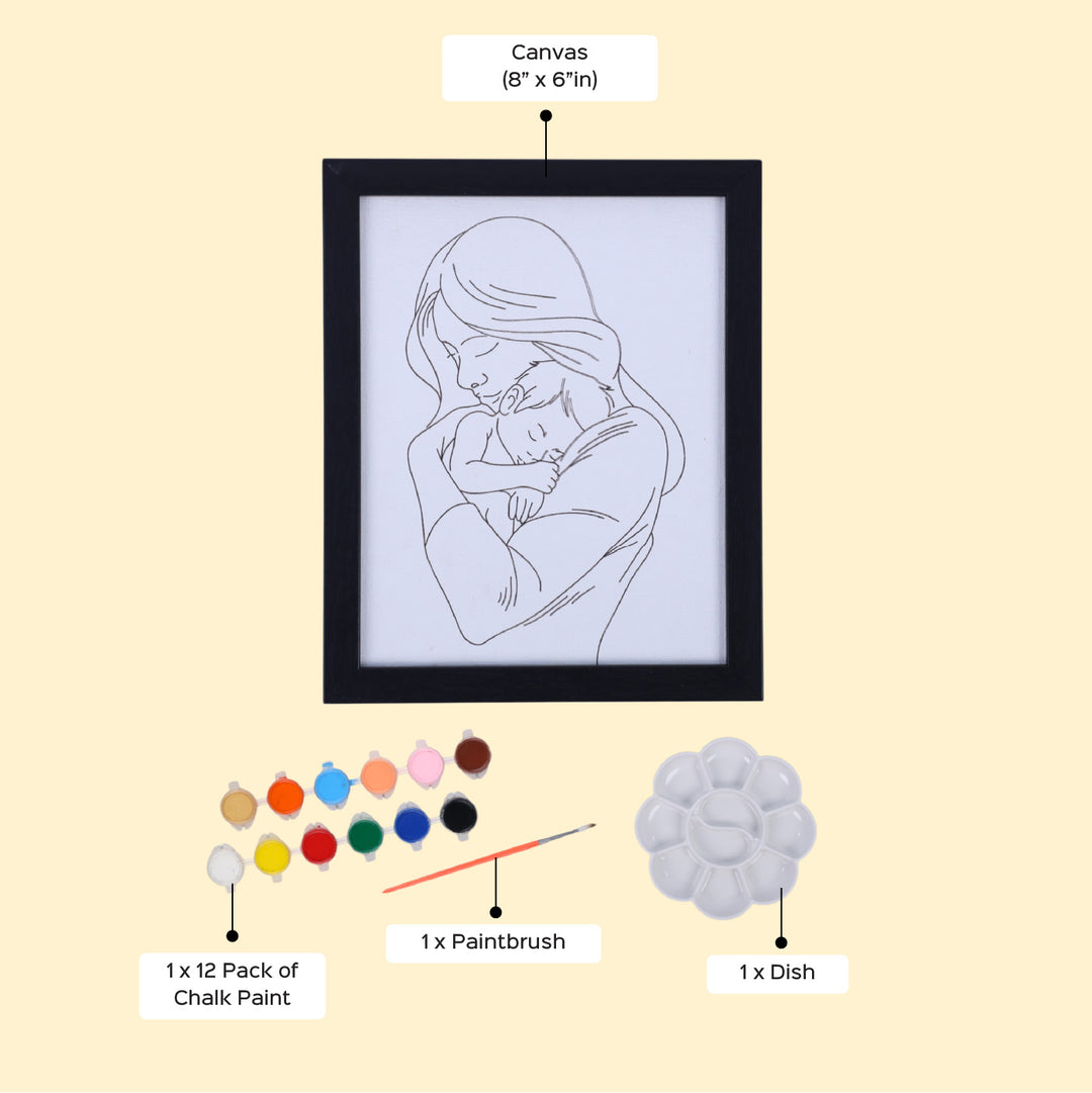 Pre Marked Mother & Baby Painting MDF Wood DIY Kit