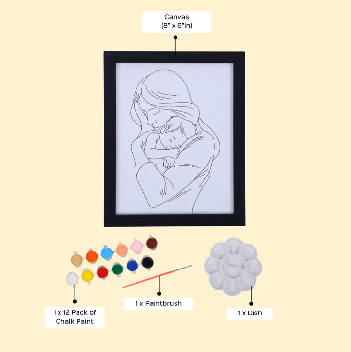 Pre Marked Mother & Baby Painting MDF Wood DIY Kit
