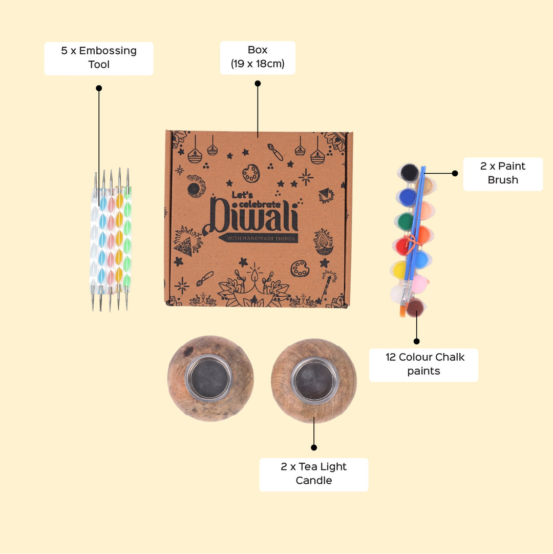 Pre Marked Wooden Tea Light Holder Painting MDF Wood DIY Kit