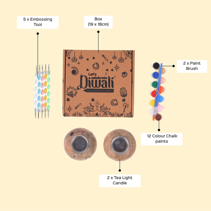 Pre Marked Wooden Tea Light Holder Painting MDF Wood DIY Kit