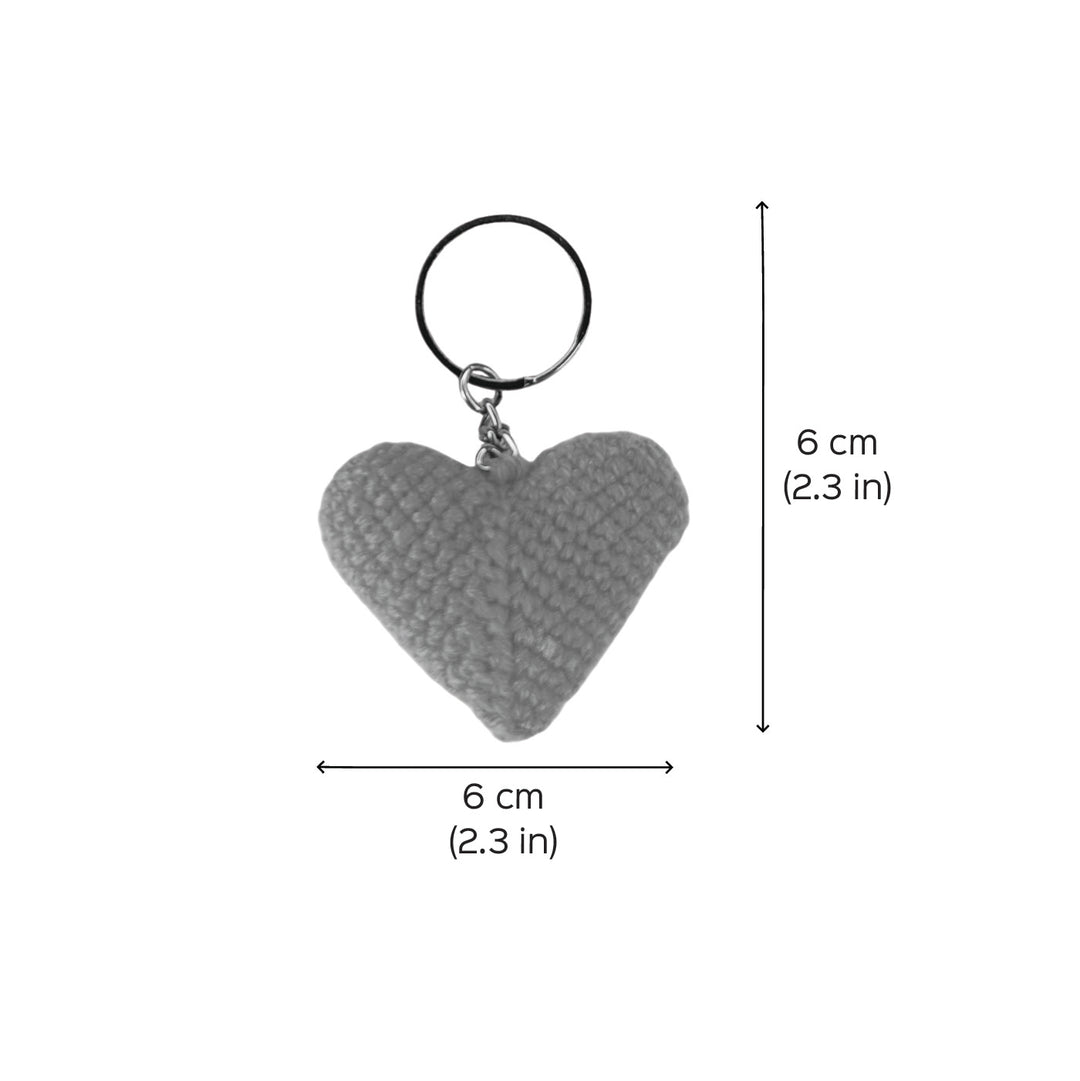 Handmade Crochet Heart Shaped Key Chain | Set Of 2
