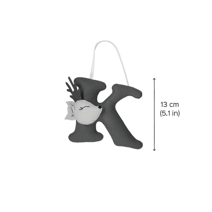 Personalized Initial With Reindeer Felt Ornament For Christmas Tree Decoration