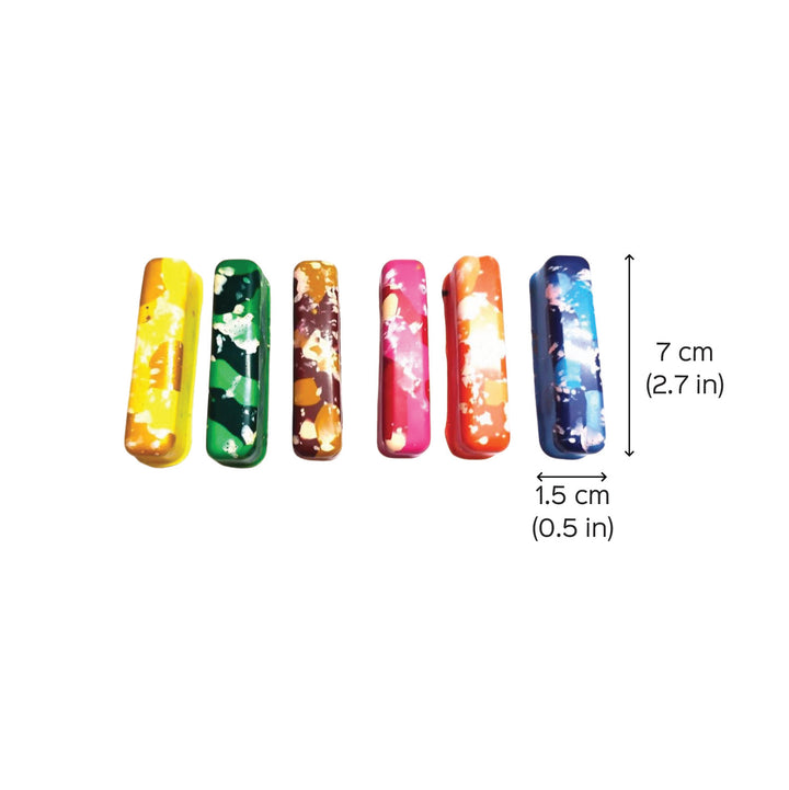 Handmade Non-Toxic Marbled Kitkat Crayons in Assorted Colours | Set Of 6