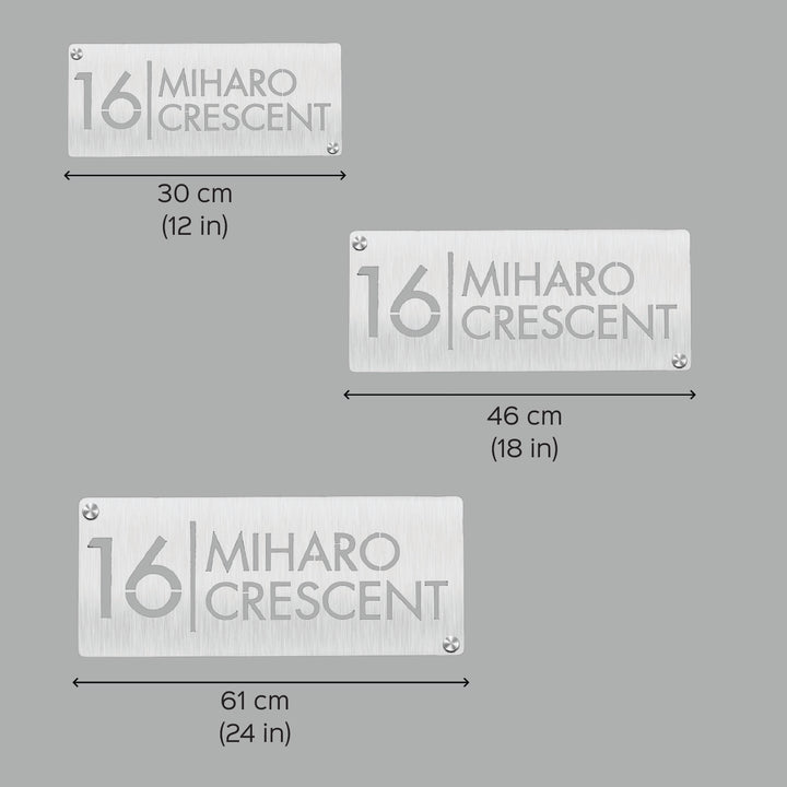 Personalized Weatherproof Rectangle Laser Cut Stainless Steel Name Plate