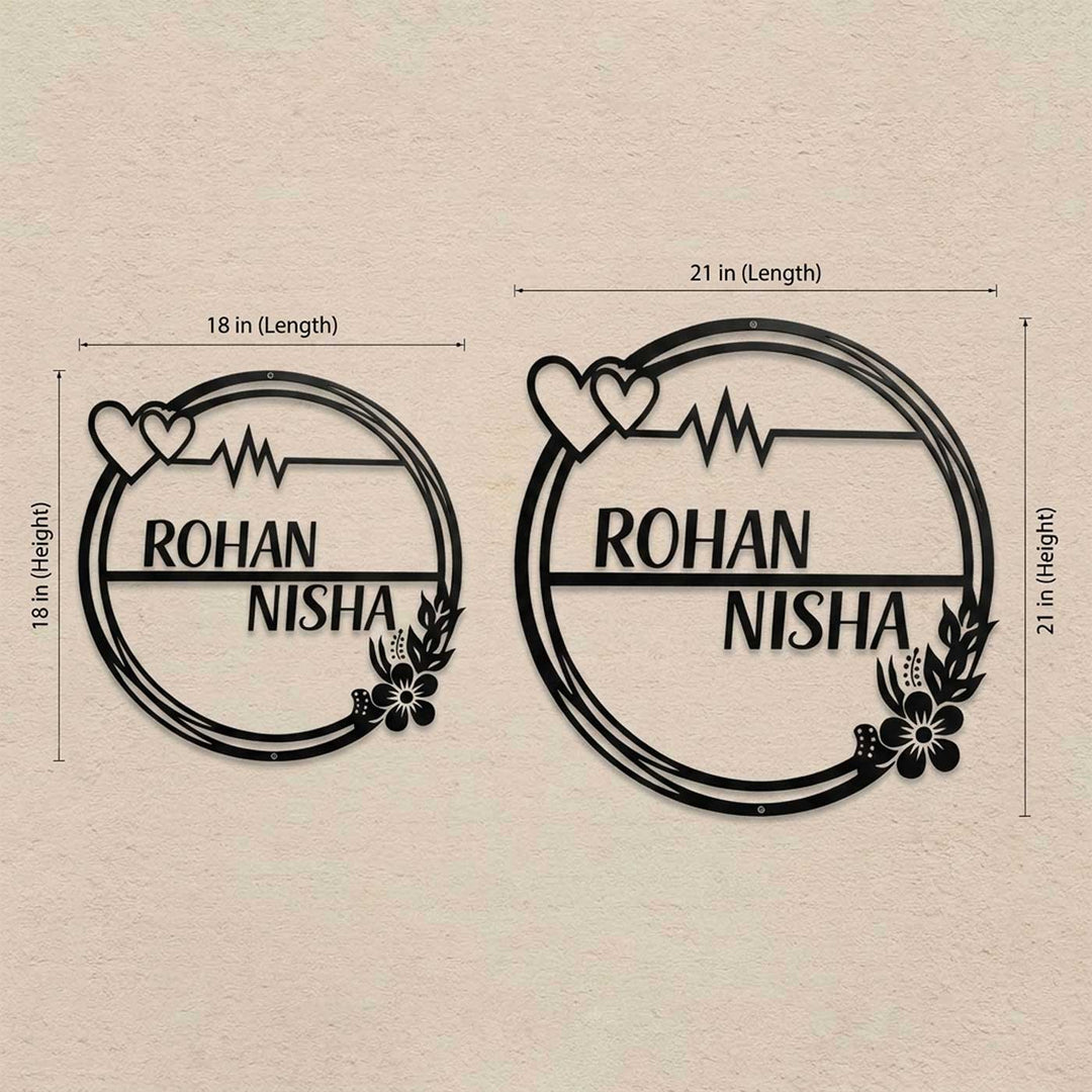 "Eternal Love" Circular Personalized Weatherproof Stainless Steel Name Plate For Couples