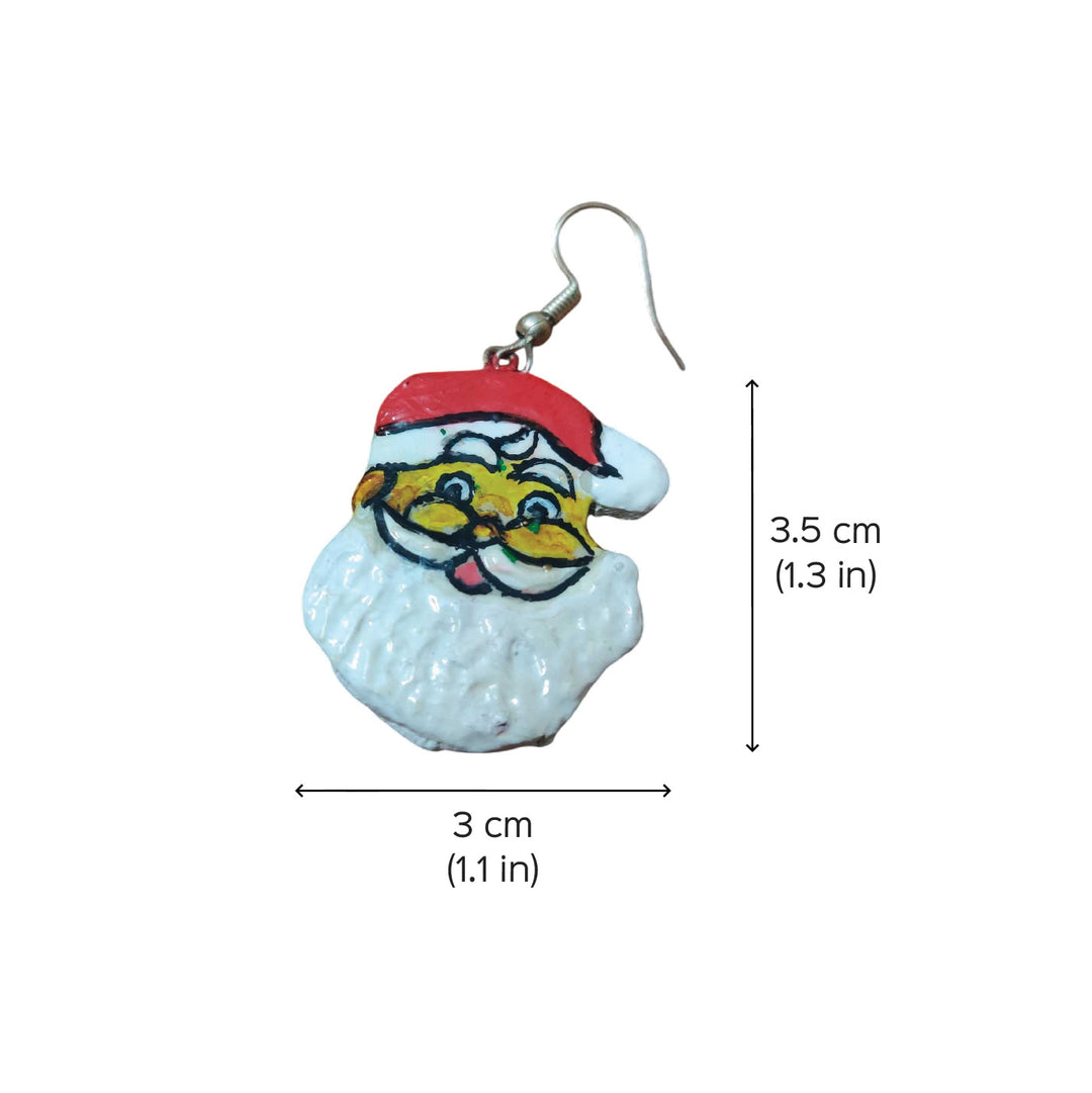Handmade Santa Claus Clay Earrings | Secret Santa Gift Ideas