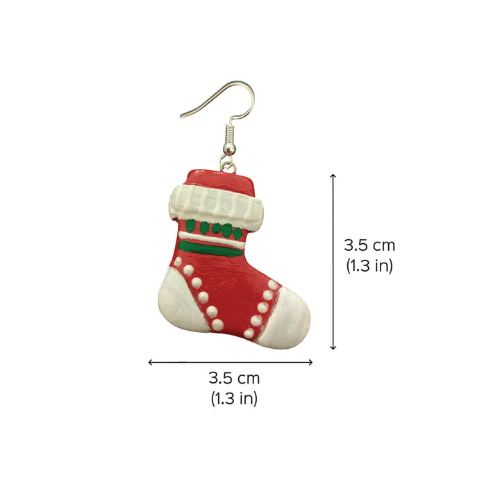 Handmade Christmas Stocking Clay Earrings | Secret Santa Gift Ideas