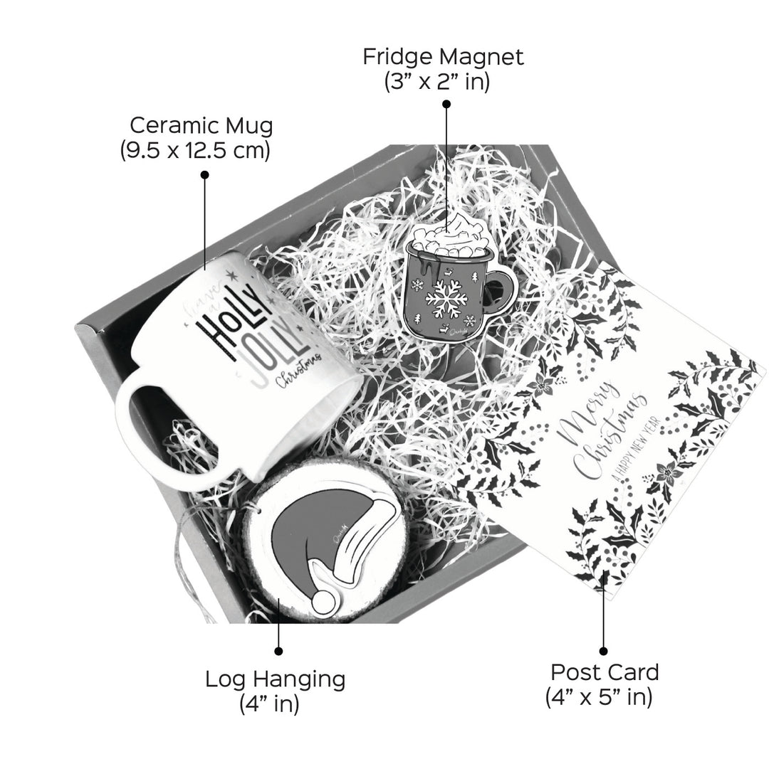 Handmade Snowflake Printed Mdf Wood Hamper | Xmas Gifting Ideas | Set Of 4