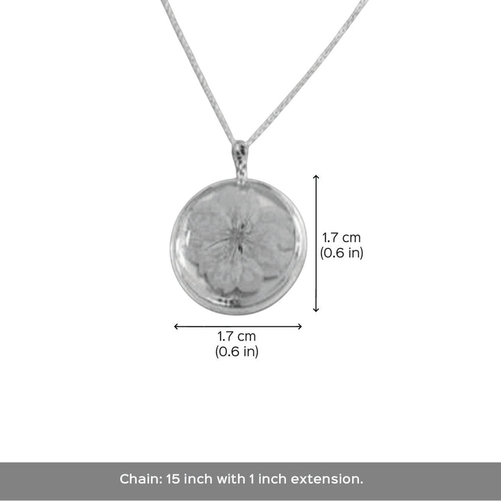 Handmade Preserved Flower Forget Me Not Dainty Brass Necklace