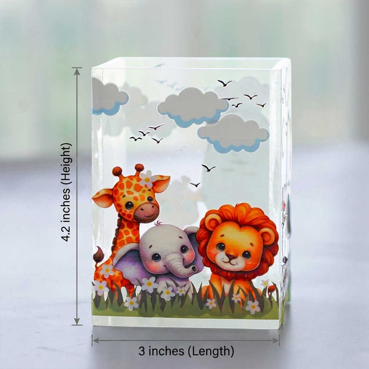 Hand Decorated Multi Theme Acrylic Pen Stand For Kids