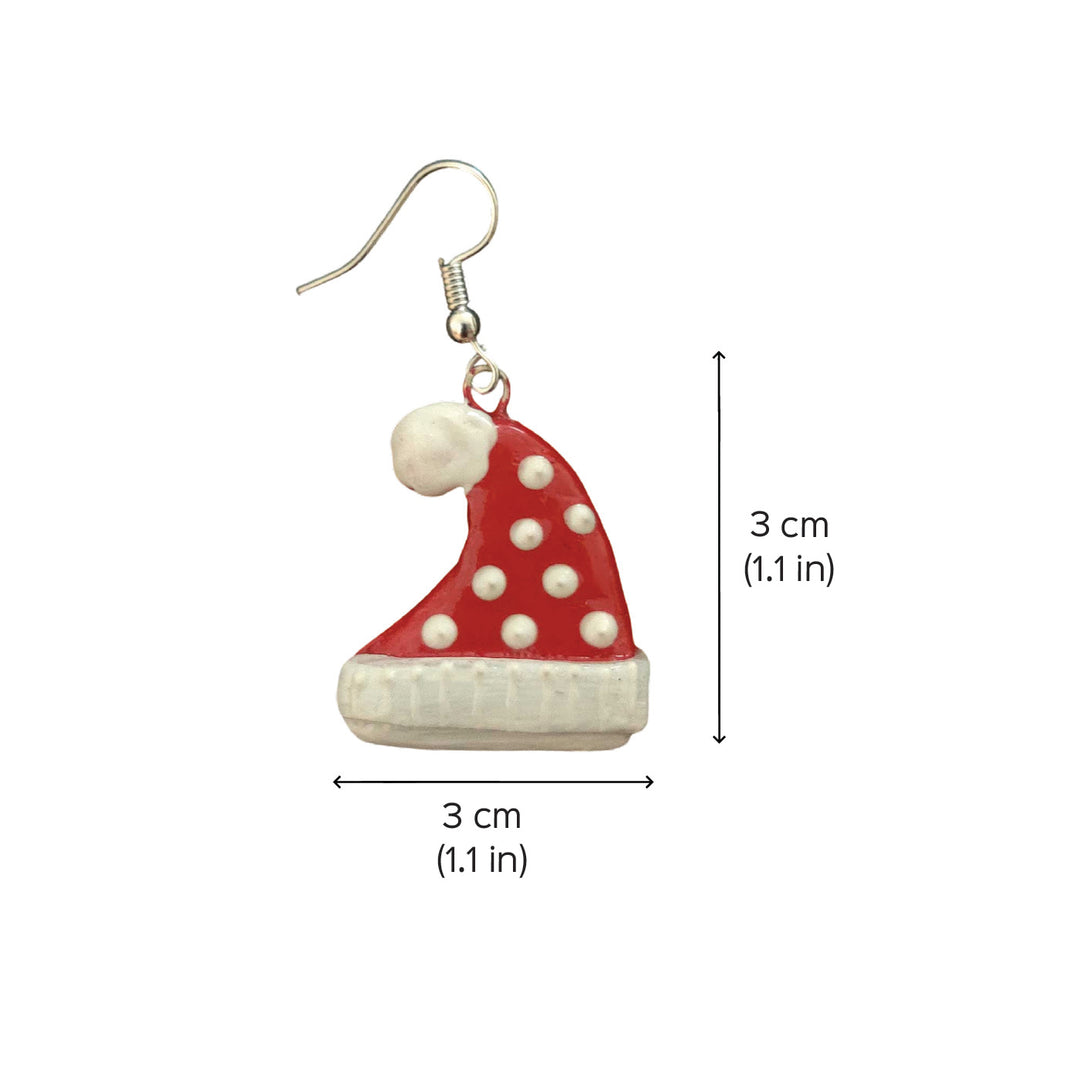 Handmade Santa Cap Clay Earrings | Secret Santa Gift Ideas