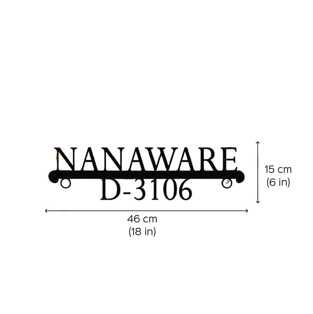 18 Inch | Personalized Metal Black Letter Laser Cut Metal Name Plate