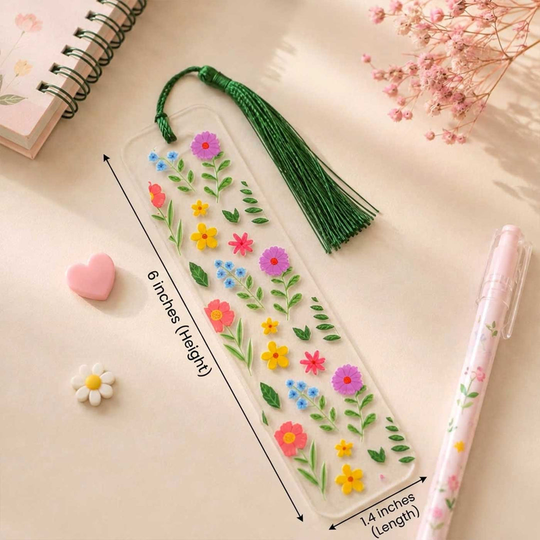Kitty Theme Handmade Acrylic Bookmark With Tassel For Book Lovers