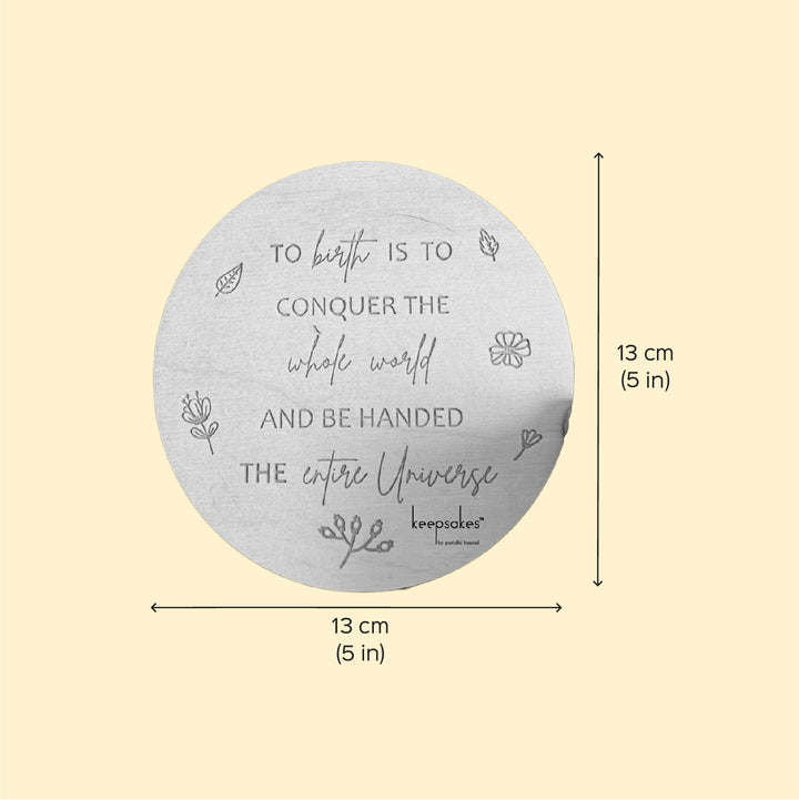 Handmade Round One More To Adore Birch Wood Photo Prop For Newborn Photoshoot