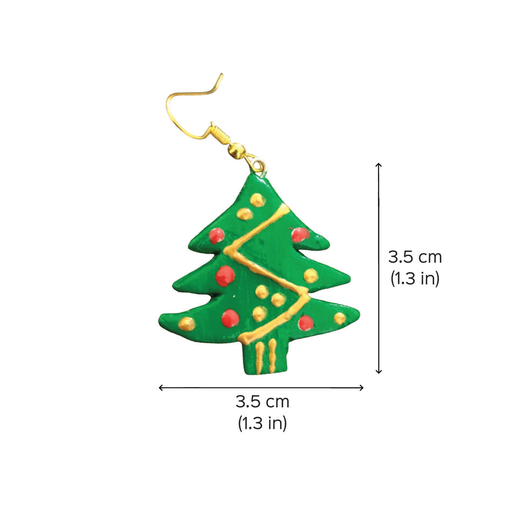 Handmade Christmas Tree Clay Earrings | Secret Santa Gift Ideas