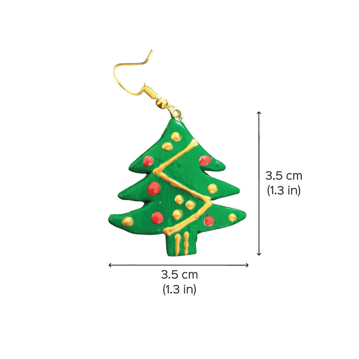 Handmade Christmas Tree Clay Earrings | Secret Santa Gift Ideas