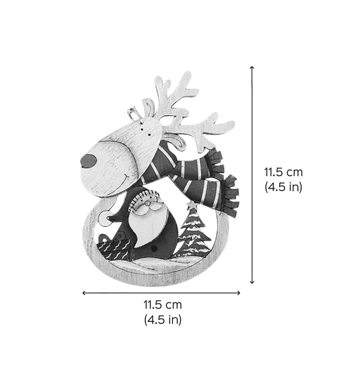 Handmade Rustic Rudolph Wooden Ornaments For Christmas Tree Decoration