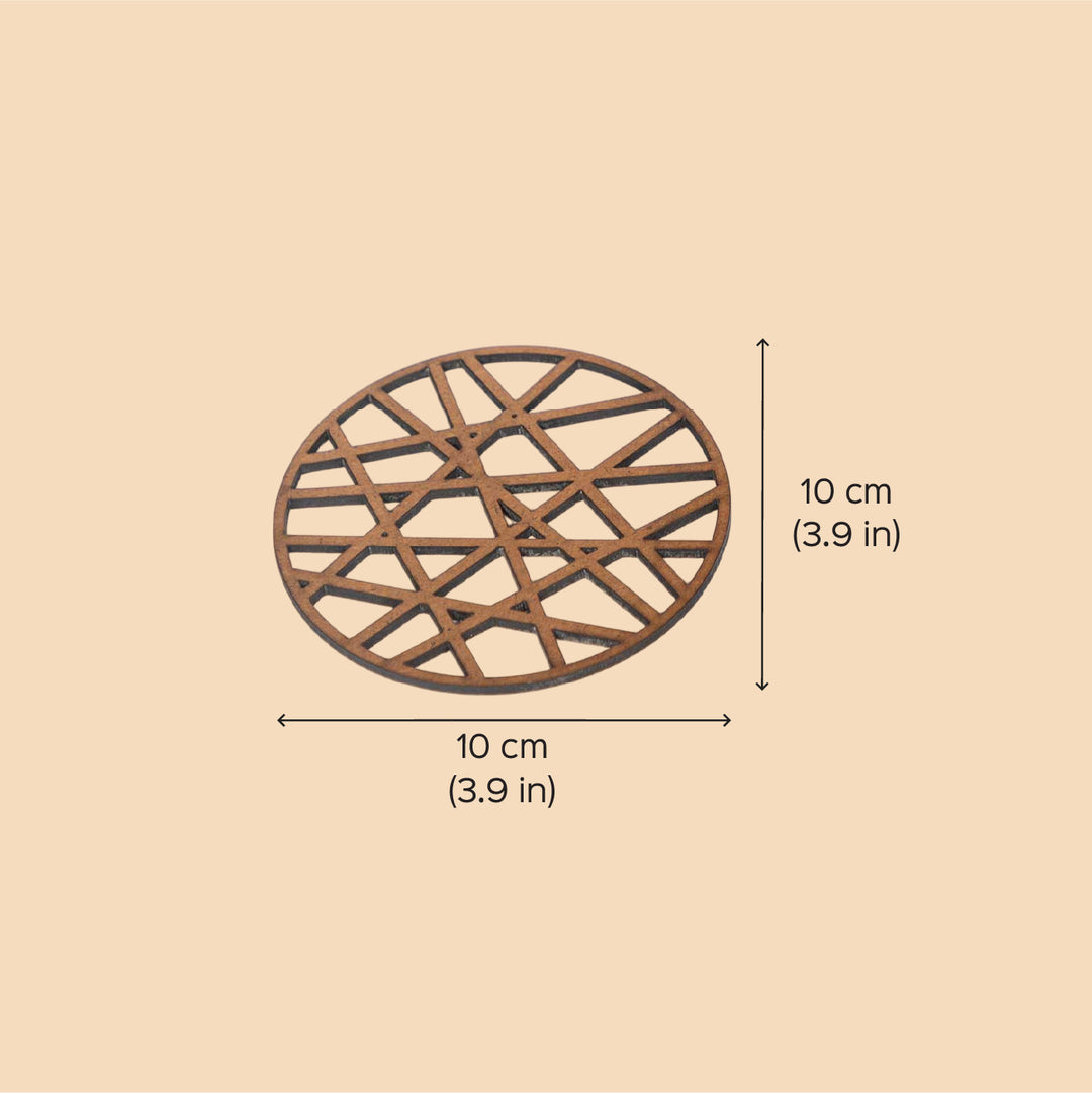 Web Pattern Sleek MDF Coaster Set  | Set of 6