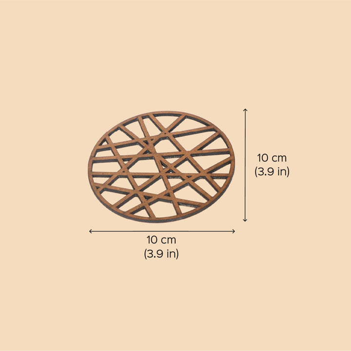 Web Pattern Sleek MDF Coaster Set  | Set of 6