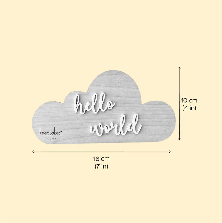 Personalized Cloud Theme Birch Wood Photo Prop With Birth Details For Newborn Photoshoot
