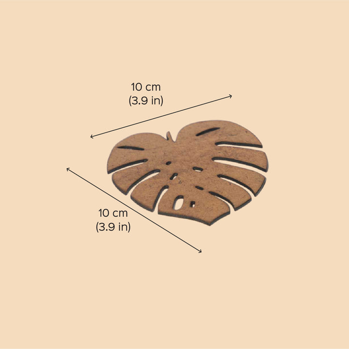 Monstera Leaf MDF Laser-Cut Tropical Chic Coaster Set  | Set of 6