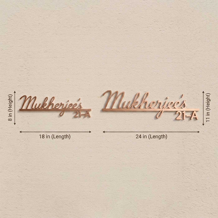 "Designer Signature" Personalized Weatherproof Stainless Steel Name Plate With House Number For Home