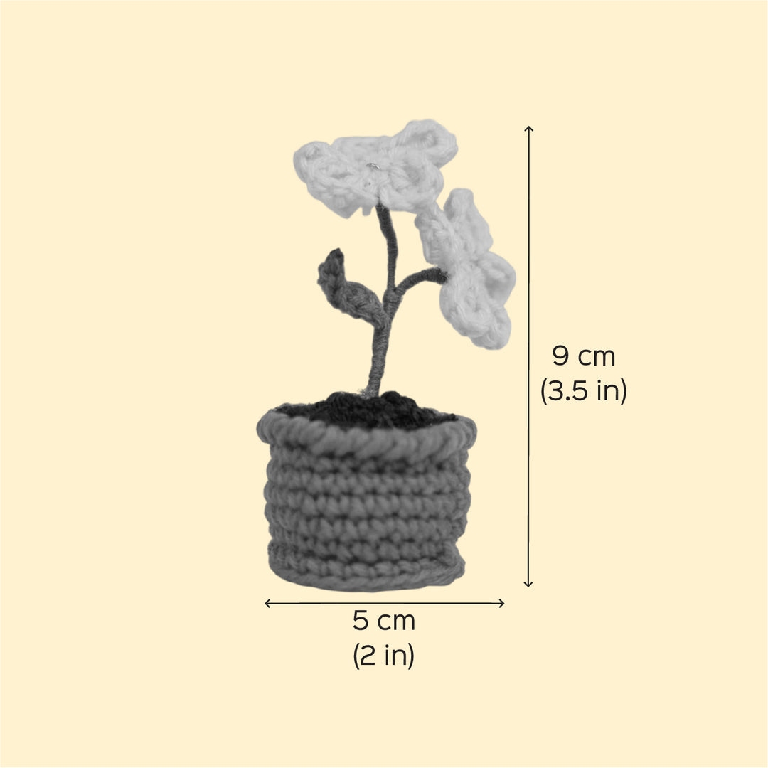 Handmade Crochet Cute Purple Flower Pot