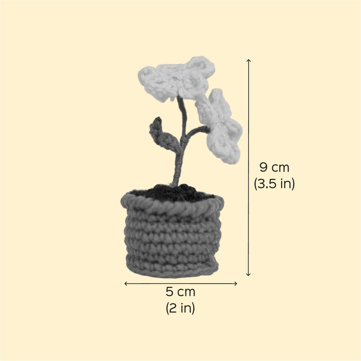 Handmade Crochet Cute Purple Flower Pot