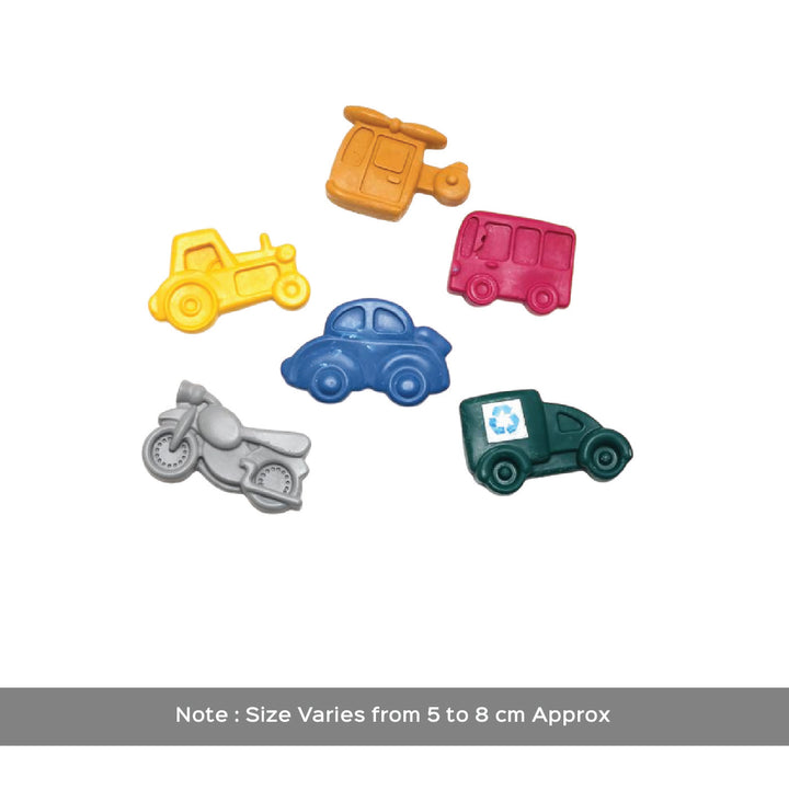 Handmade Non-Toxic Jumbo Vehicles Assorted Crayons | Set Of 6
