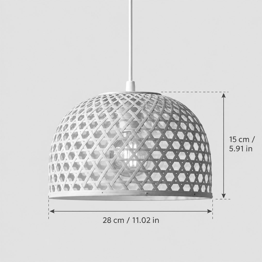 "Elara" Handwoven Bamboo Dome Hanging Lampshade For Home Decor