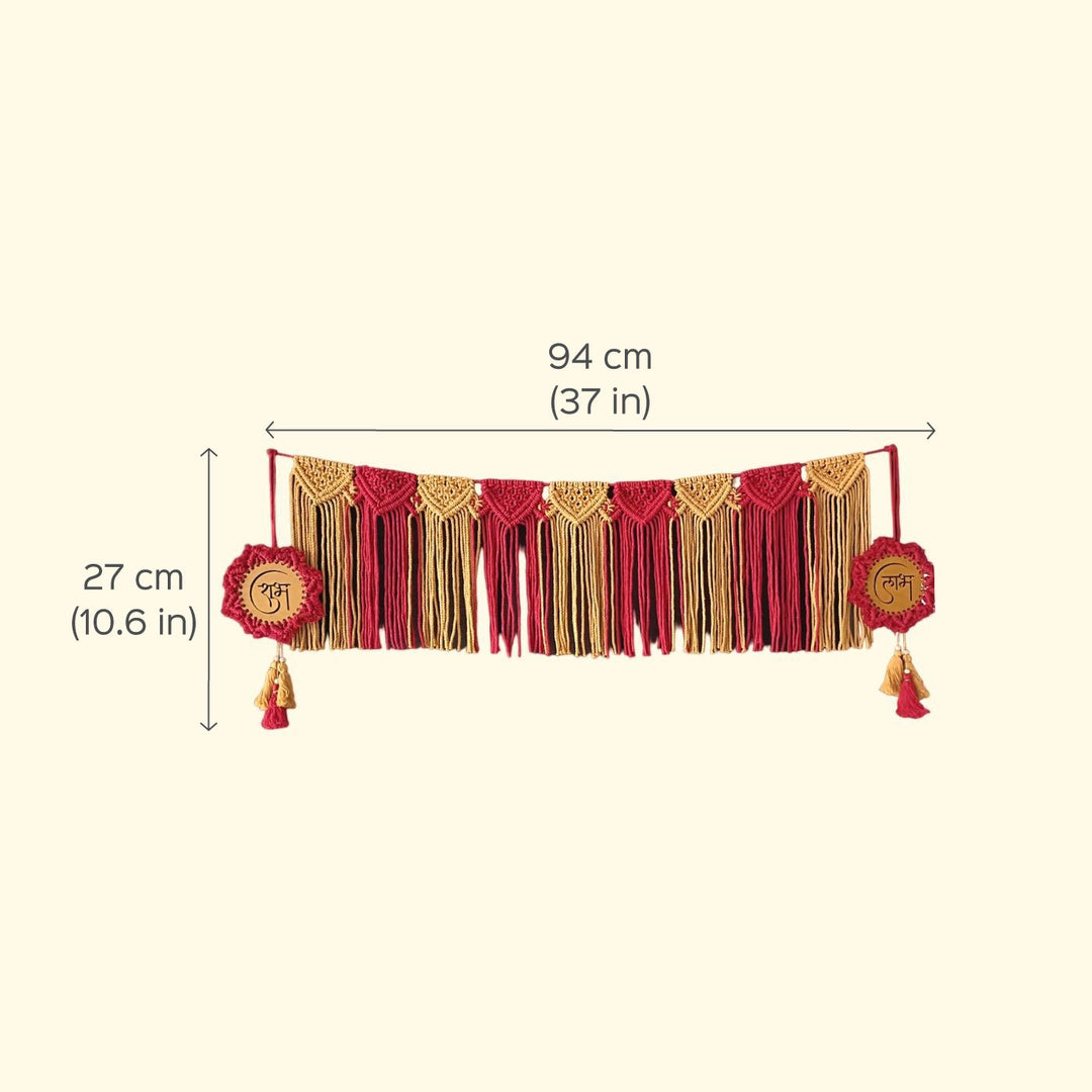 Handcrafted Macrame Shubh Labh Hanging & Toran